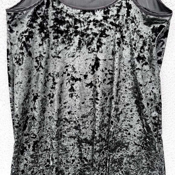 VICTORIA'S SECRET Black Crushed Velvet‎ Slip Dress Y2K M/L Goth Grunge 90s - Picture 12 of 13
